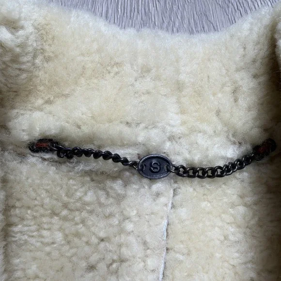 Vintage 1980's Sheepskin Shearling Long Coat Women's Small Hugo Buscati Rare!! - Picture 6 of 16